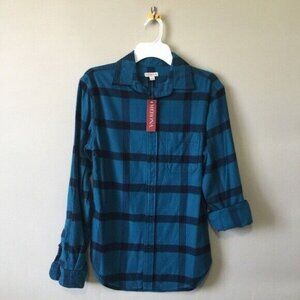 Morena Checkered Flannel Dress Shirt Small